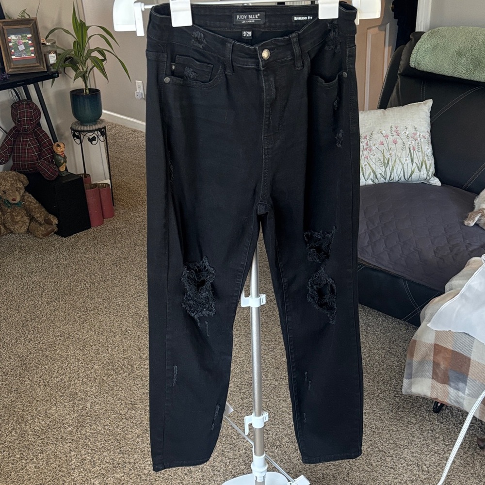 Judy Blue Ripped Black Jeans for Women SZ 9/29